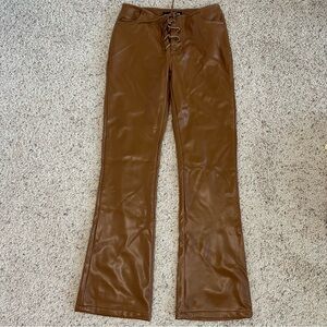 Misdemeanor brown tie front pants